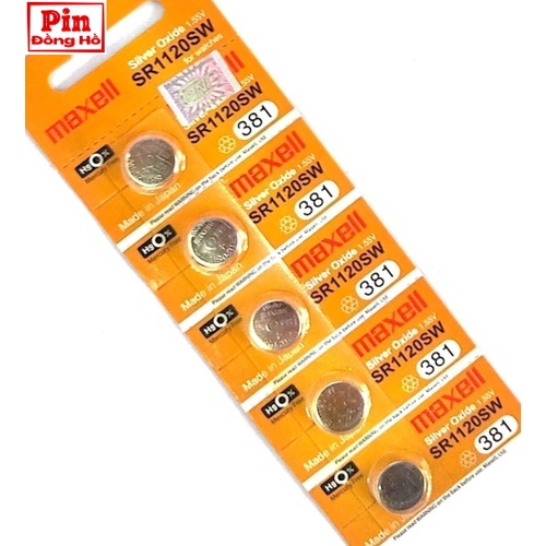 Pin 1120 Maxell SR1120SW Vàng 1 vỉ 5 viên. Pin sr1120 dùng cho cmos, thiết bị điện tử, pin đồng hồ, bảng mạch điện