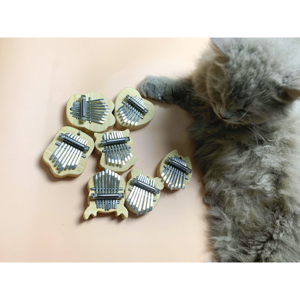 Kalimba Mini 8 Phím Siêu Mi Nhon, Làm Móc Khóa Và Chơi Được