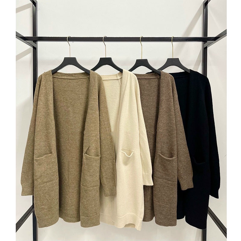 Áo Khoác Cardigan Len Lông Thỏ Dáng 2 Túi Trước M440- TT Korean