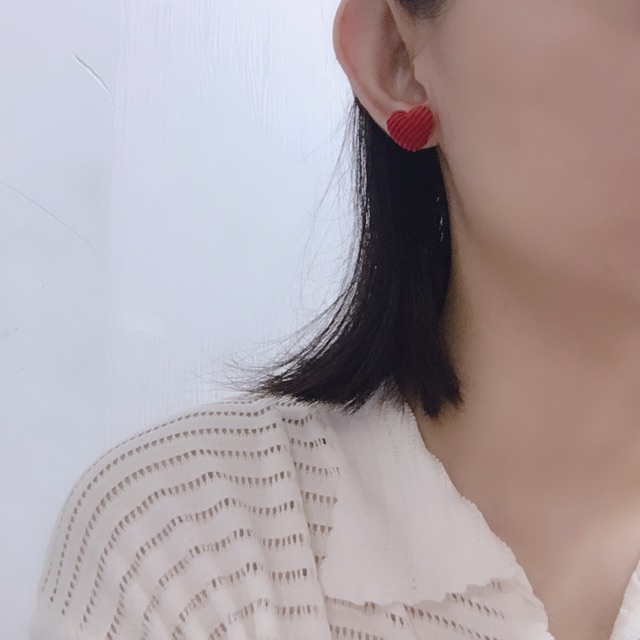 BÔNG TAI CÚC BỌC VẢI ẢNH VINTAGE THẬT
