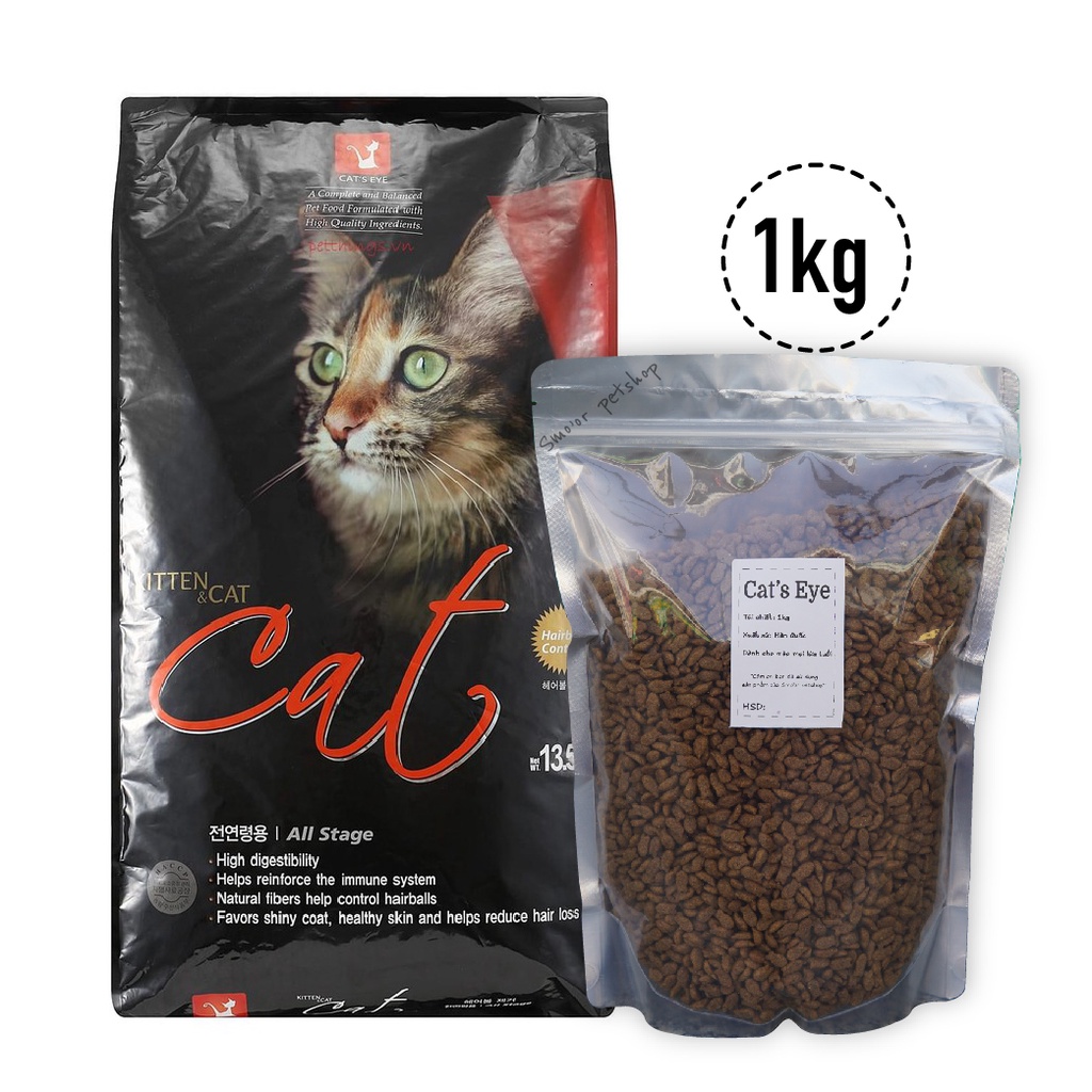 Thức ăn hạt cho mèo CATSEYE 1kg - Túi zip