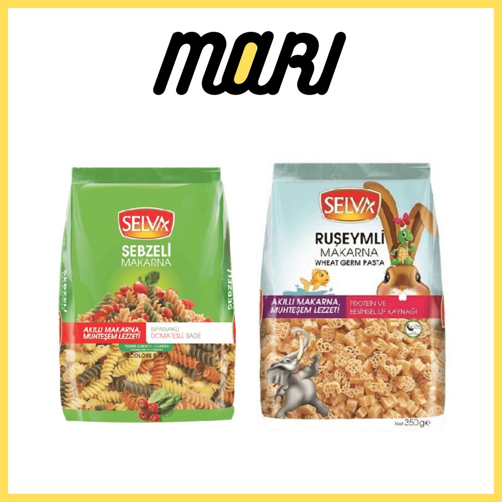 Nui xoắn rau củ/mầm lúa mì Selva 350g