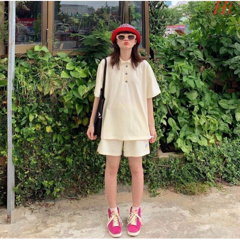 Bộ đùi polo quần hoa HT11