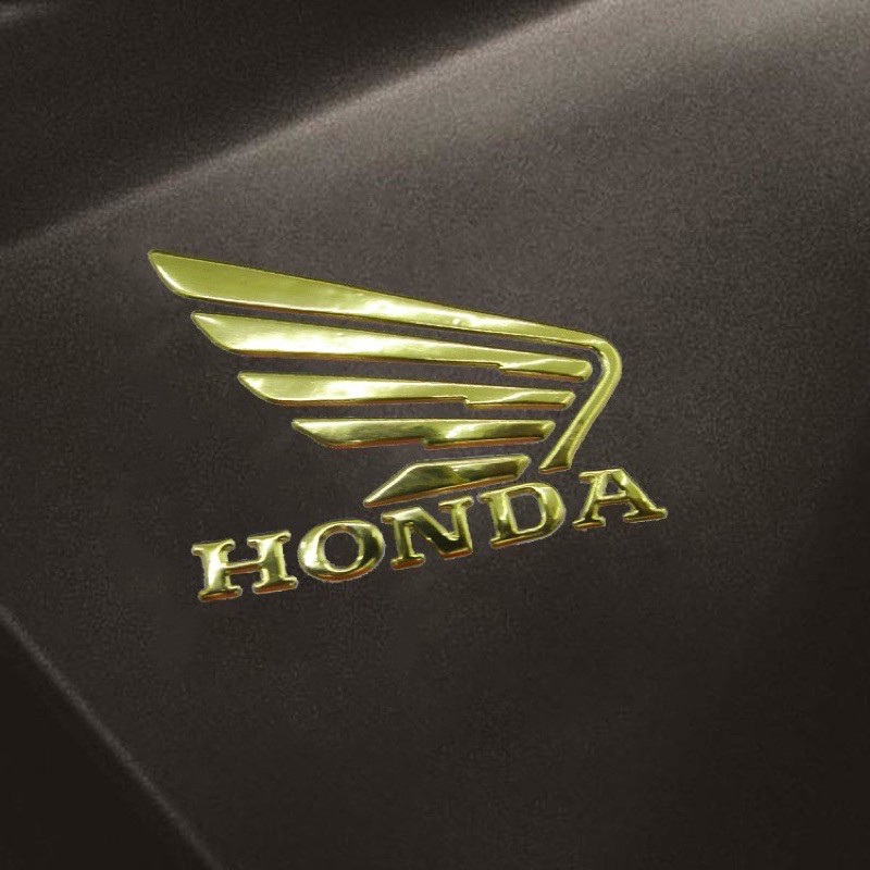 Bộ 2 tem logo cánh én HONDA 3D nổi Vàng Gold (Giá 1 Cặp)