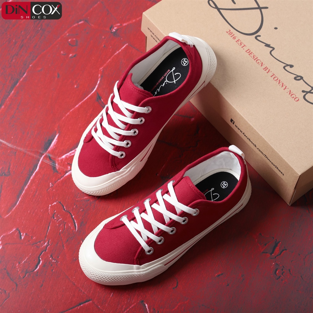 Giày Sneaker Vải Nữ DINCOX C20 Nữ Tính Sang Trọng Red