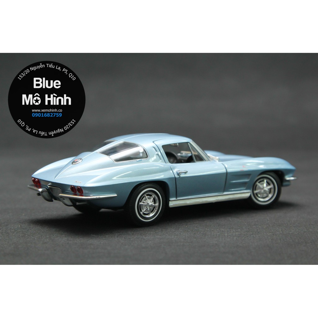 Blue mô hình | Xe mô hình Chevrolet Corvette 1963 Classic Welly 1:24