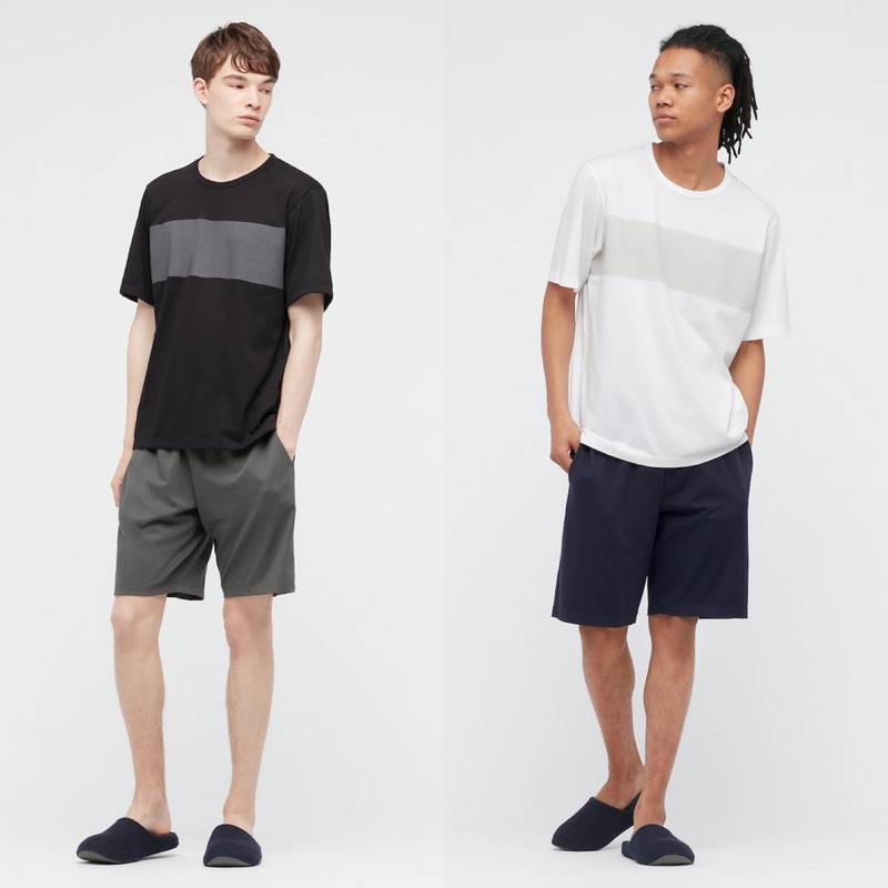 Bộ quần dài áo cộc làm mát airism cotton nam thời trang của UNIQLO