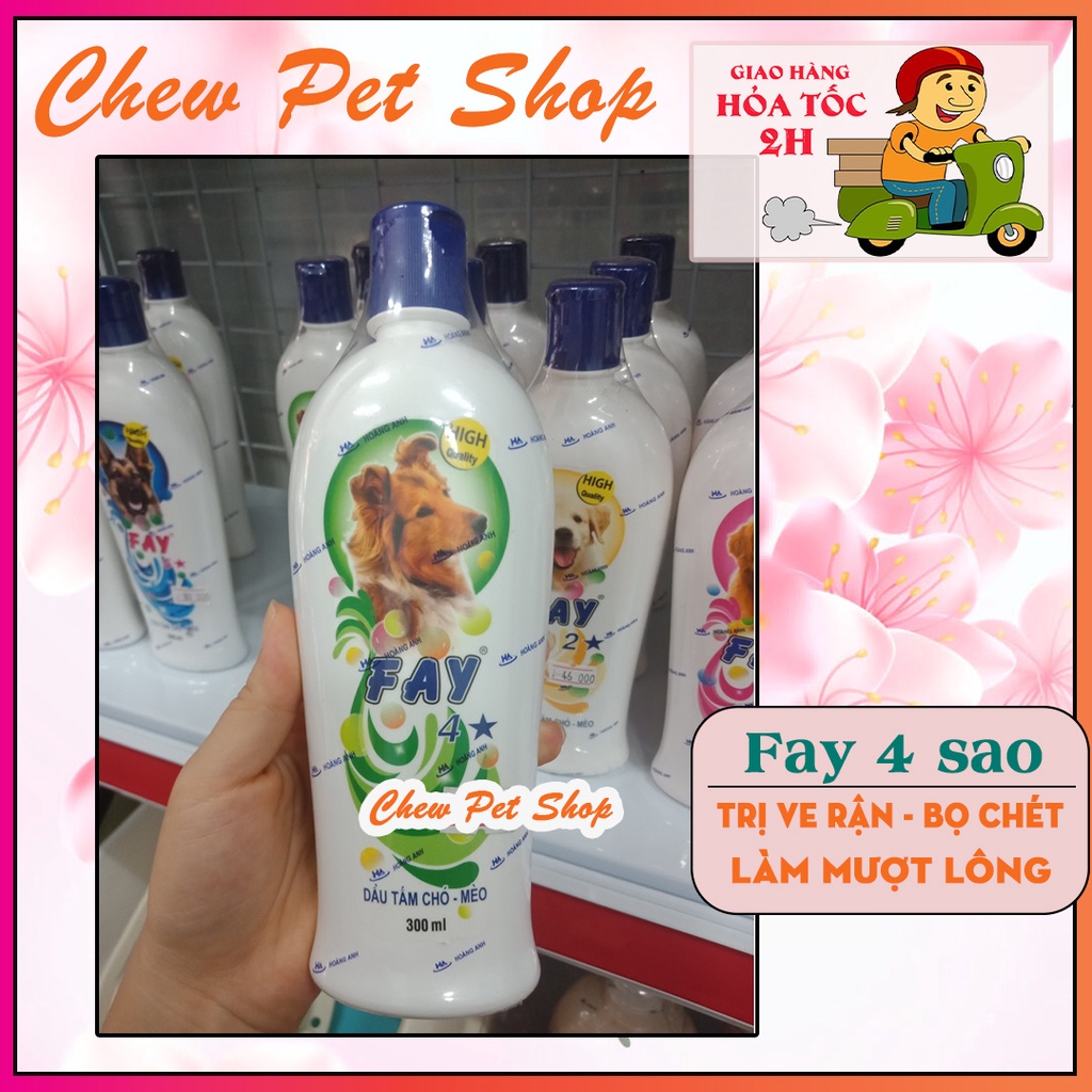 Dầu tắm FAY 4 sao cho chó mèo 300-800ML