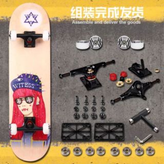 [Bonus Túi+5pk] Chính hãng WITESS Ván trượt skateboard cao cấp Abec 11 SIZE 80x 20 Red Hair Girl