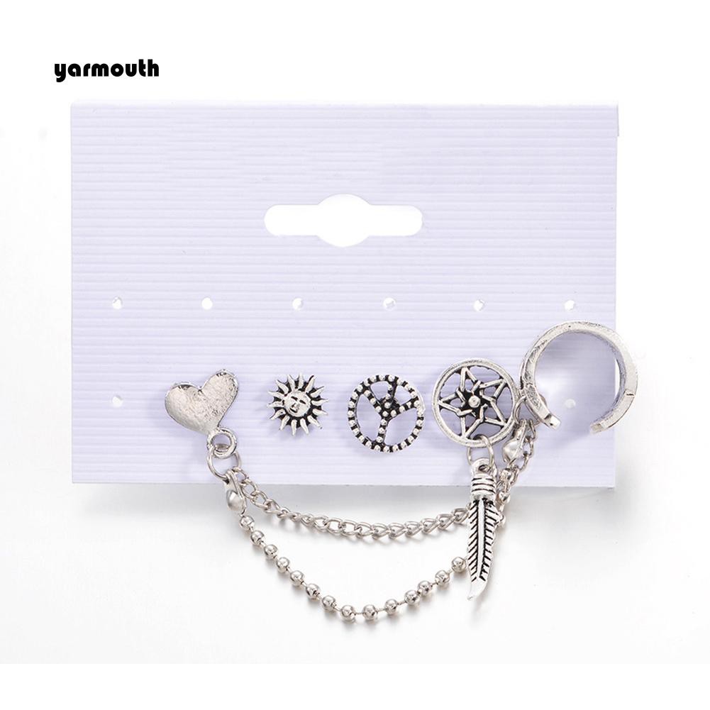 Set 4 Khuyên Vành Tai Kim Loại Thời Trang Nữ