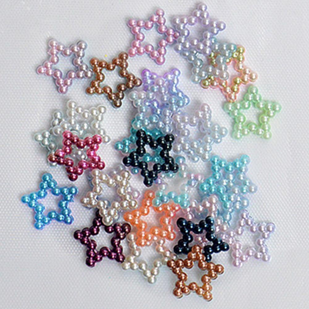 MOCHO Phụ Kiện Trang Trí Móng Tay 3D Hình Trăng Sao Trái Tim Lưng Phẳng Đính Ngọc Trai Cho Nữ