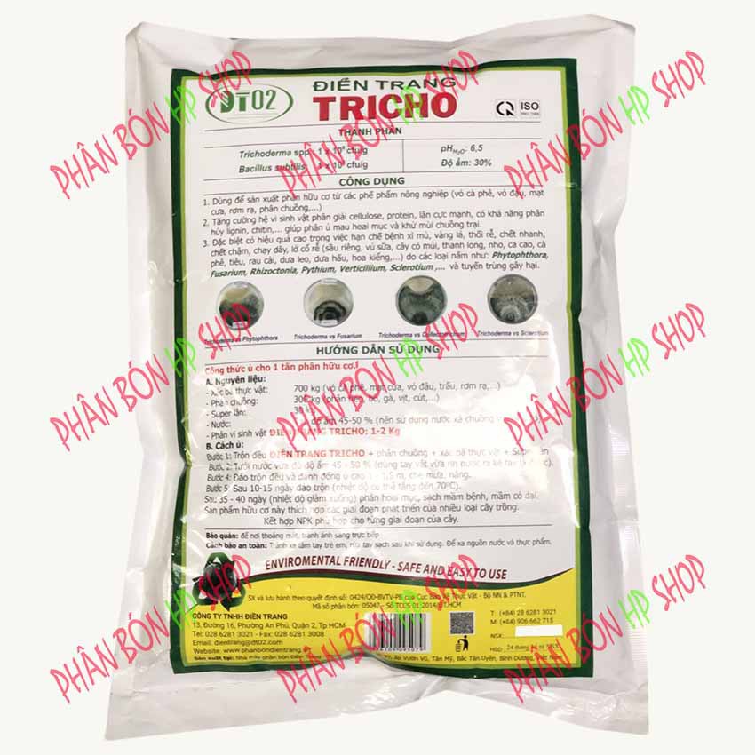 Điền Trang TRICHO PHÂN VI SINH VẬT - Chuyên dùng ủ phân hữu cơ (Gói 1KG)