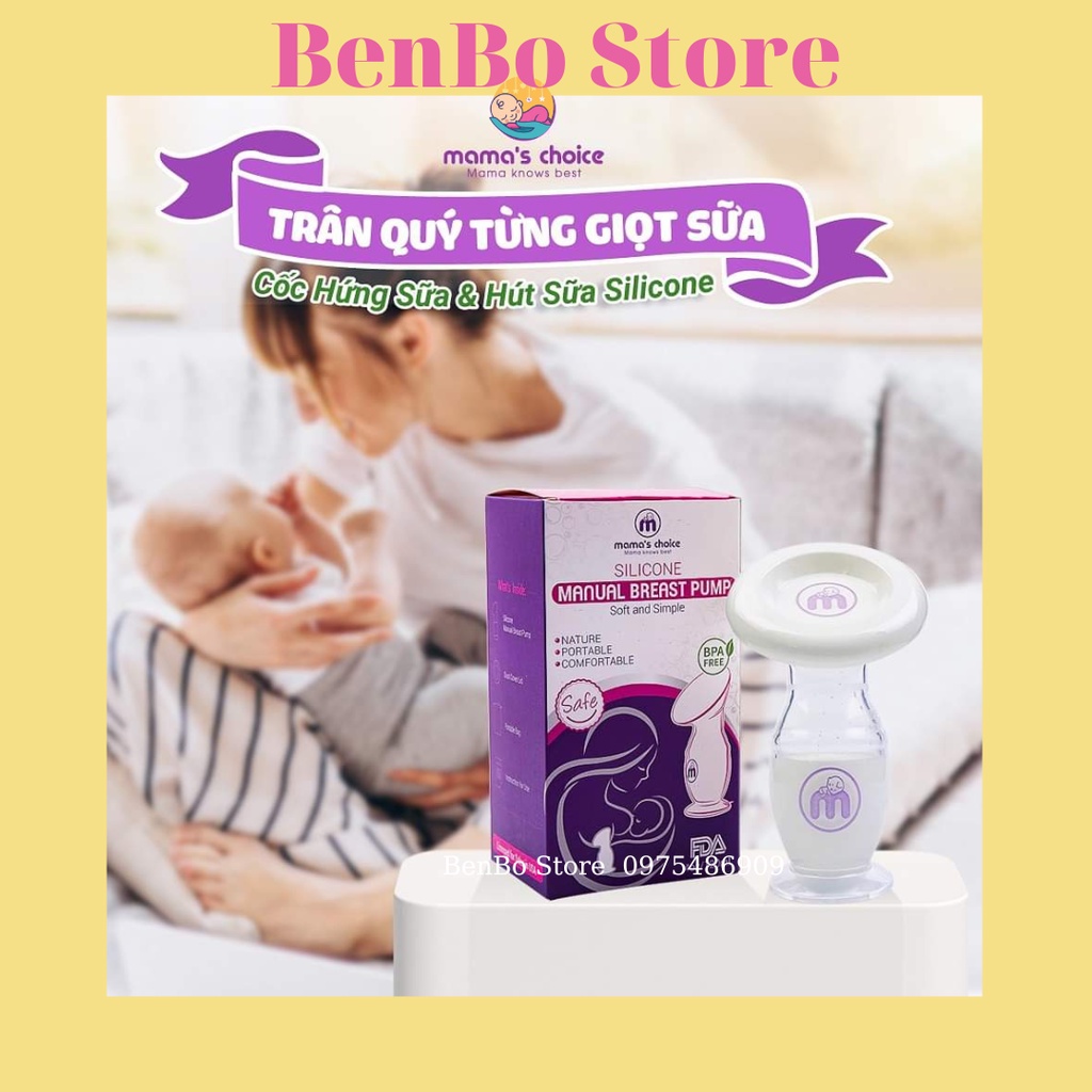 Cốc hứng sữa Mama's Choice [CHẤT LIỆU SILICON CAO CẤP] Siêu tiện lợi cho mẹ hút sữa, hứng sữa - Sử dụng thay Máy hút sữa