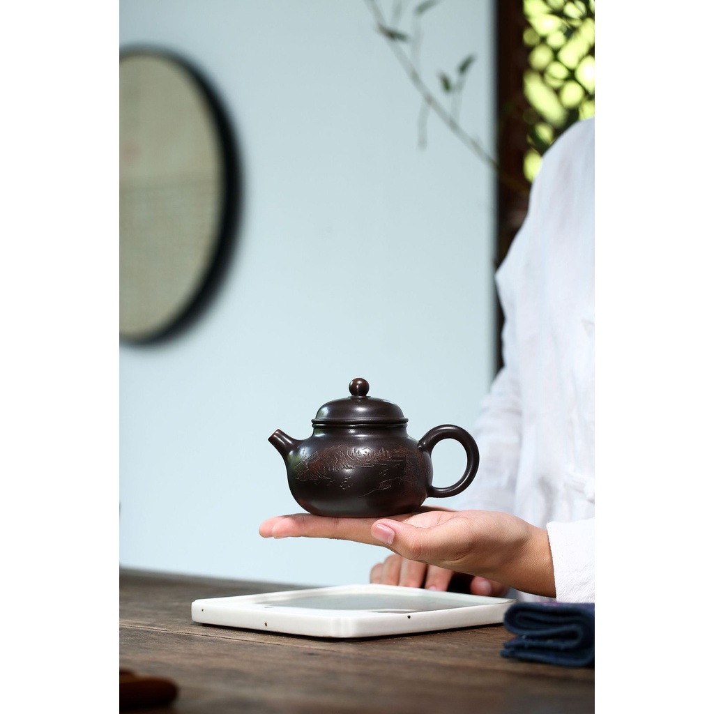 Ấm Tử Nê Khâm Châu Dung Thiên Sơn Thủy 200 ml (Lọc Tổ Ong)