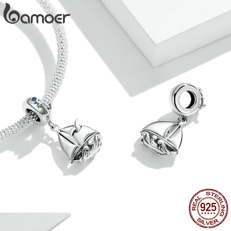 Hạt xỏ trang sức Bamoer Scc2026 bằng bạc 925 dòng sản phẩm vòng quanh thế giới thời trang thích hợp làm vòng tay DIY