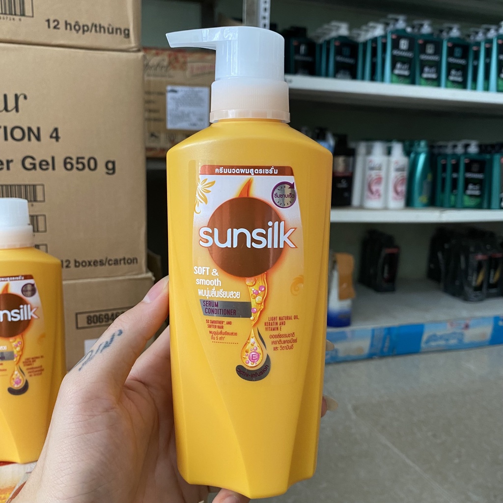 Dầu xả sunsilk Thái Lan Sunsilk Soft & Smooth mềm mượt diệu kỳ màu vàng 400ml