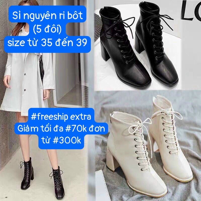 {Sỉ Nguyên ri boot size 35 đến 39} BOOT DÂY ĐAN TRƯỚC GÓT TRỤ 5265