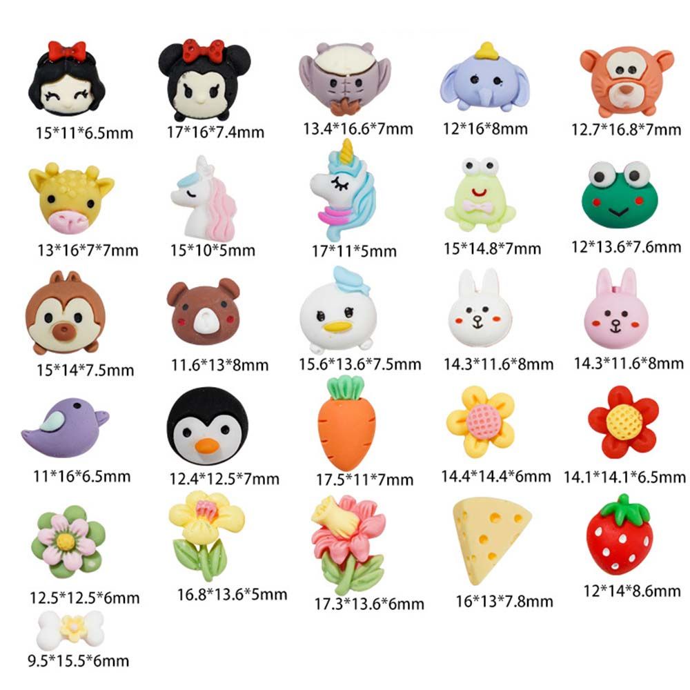 [Hàng mới về] Túi 10 phụ kiện trang trí móng nghệ thuật họa tiết chú gấu 3d hoạt hình dễ thương