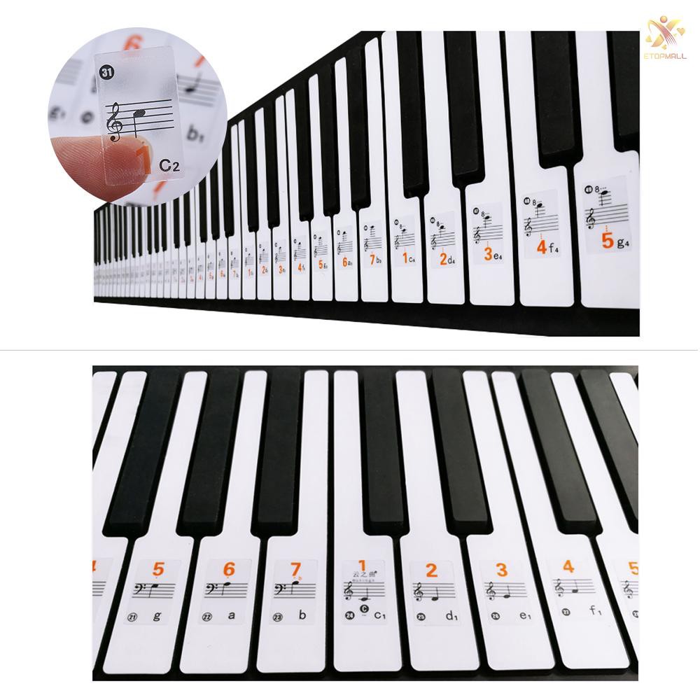 Nhãn dán trong suốt đánh dấu đàn piano 88 phím độc đáo tiện dụng