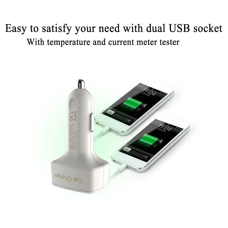 Thiết bị đo vôn kế hỗ trợ 2 cổng sạc usb tiện dụng dành cho xe hơi