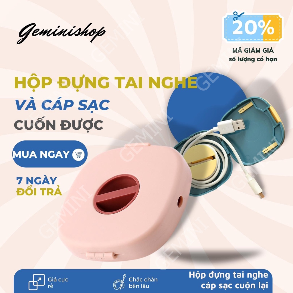 Hộp Đựng Cuốn Tai Nghe Dây Cáp SẠC RY227 Đa Năng Dụng Cụ Thu Gọn Dây Sạc Kê Điện Thoại Xem Phim GEMINI SHOP