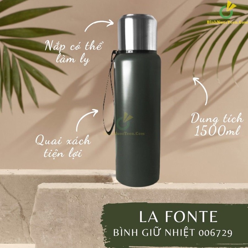 Bình giữ nhiệt inox304 La Fonte 1500ml - Giữ nhiệt Nóng/Lạnh cả ngày