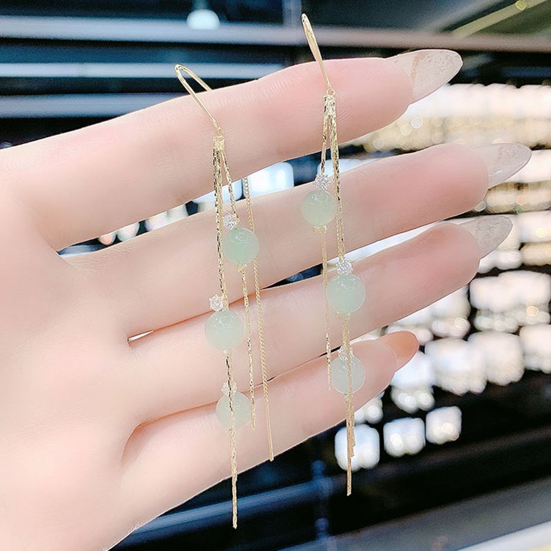 Bông tai nữ, Khuyên tai dáng dài phong cách thời trang Hàn Quốc nữ tính - B45