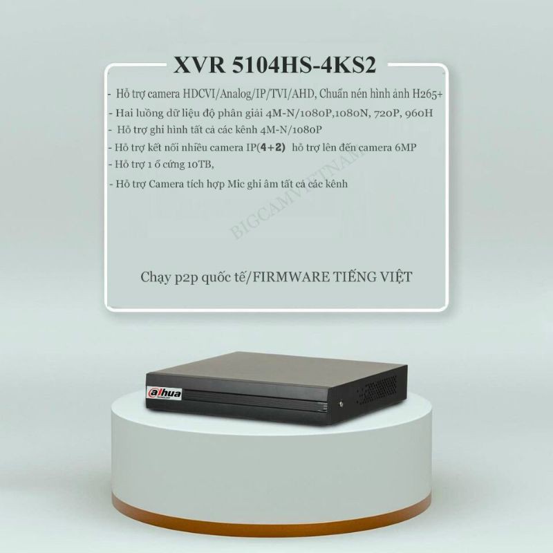 Đầu ghi hình CVI 5104HS 4 kênh Dahua  (4 kênh CVI + 2 kênh IP)
