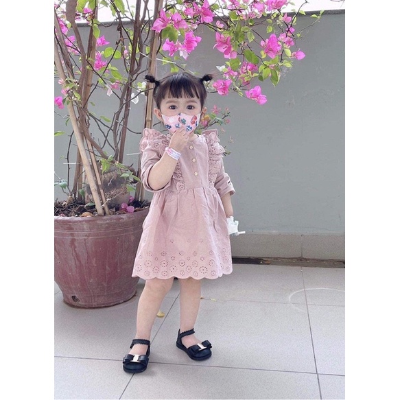 Váy cotton bé gái HM auth