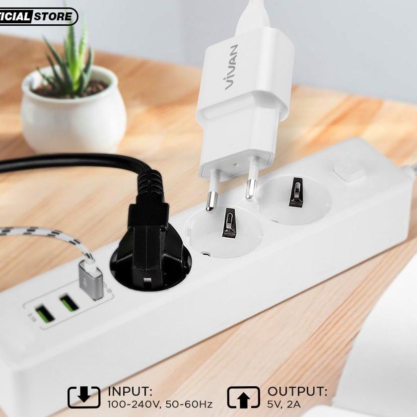 Cục Sạc Nhanh Vivan Hình Oval 2A Chính Hãng 2A Bảo Hành 1 Tuổi
