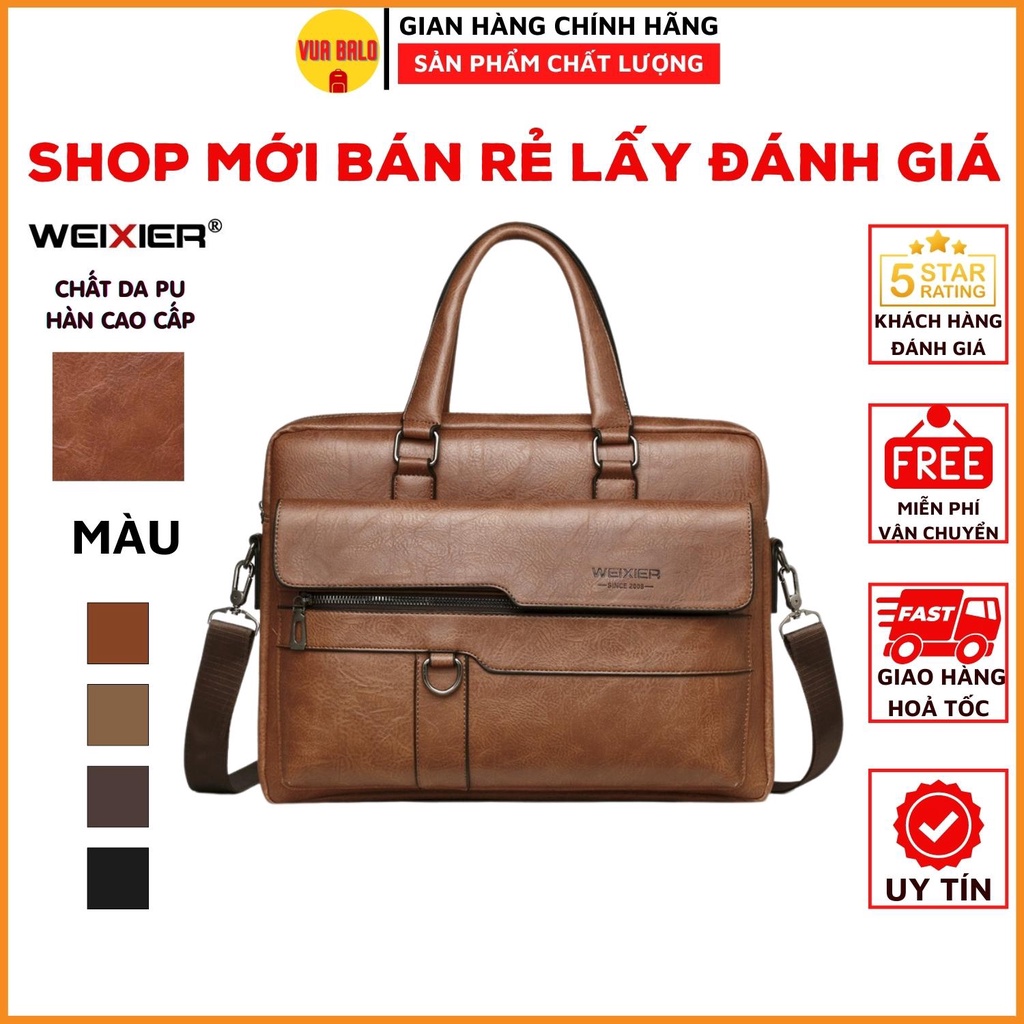 Cặp đựng laptop WEIXIER chứa laptop 14 inch đi làm, cặp Da Cao Cấp công sở VBL | BigBuy360 - bigbuy360.vn