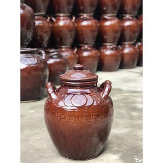 Chum sành tráng men đựng gạo rượu 20L