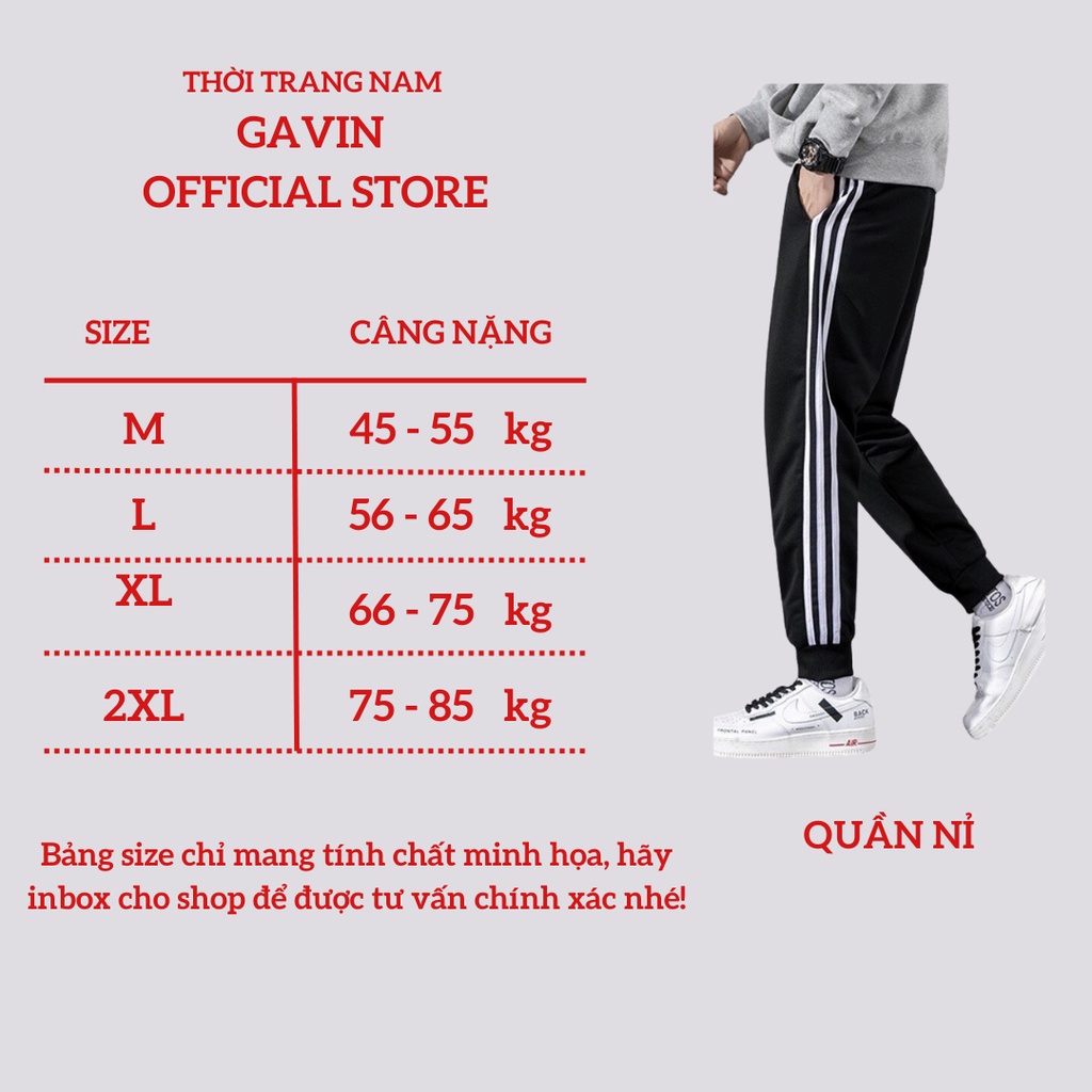 Quần jogger nam thể thao 3 sọc, Quần nỉ nam thu đông chất vải dày dặn thoáng mát (QNTT)