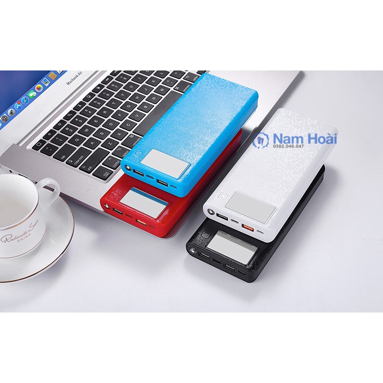 Box sạc dự phòng 8 cell 18650 hỗ trợ sạc nhanh QC3.0, PD3.0, VOOC Mẫu Mới 2022