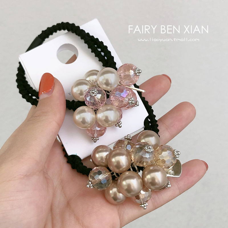 Dây Buộc Tóc Cao Su Đính Ngọc Trai Kiểu Hàn Quốc Dễ Thương Cho Nữ