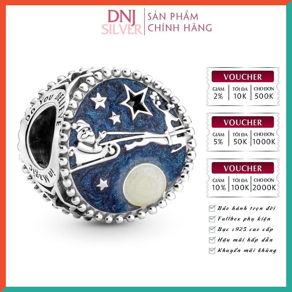 [Hàng cao cấp] Charm bạc 925 cao cấp, hàng chuẩn bạc - Charm Santa &amp; the Reindeer thích hợp để mix vòng tay charm
