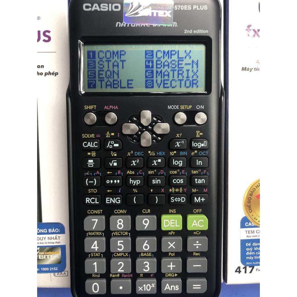 Máy Tính Casio FX 570ES Plus New 2nd Edition Nhập Khẩu Thái Lan 7 Năm Bảo Hành Chính Hãng 417 Tính Năng TEZY BOOKS