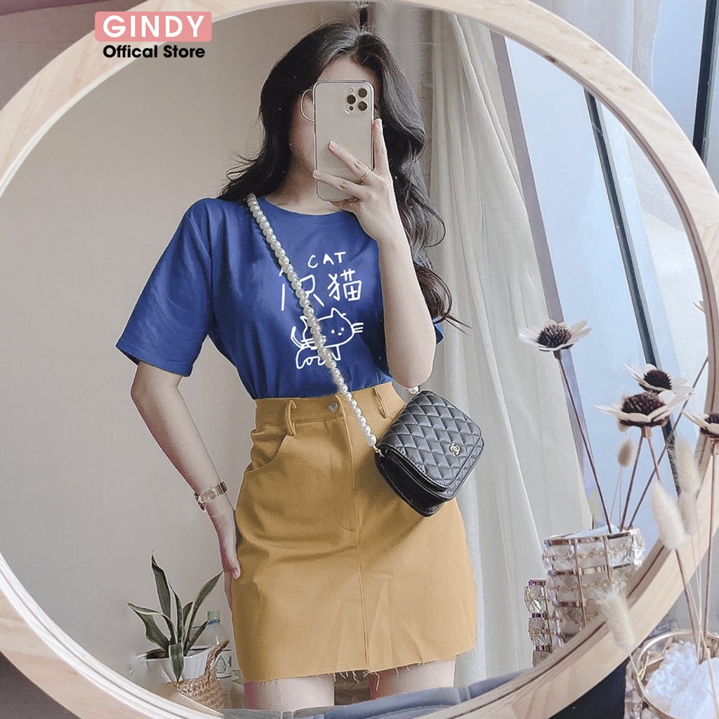 Chân váy chữ A ngắn lưng cao GINDY Linh Miêu thời trang công sở trẻ trung V5103