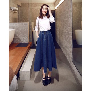 Đầm Denim Tung Xòe 2 Lớp