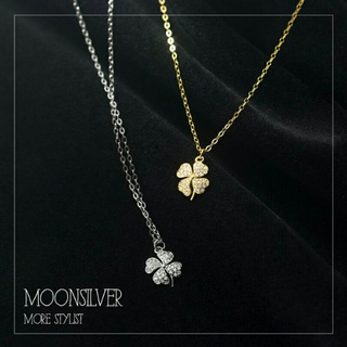 Mm93 dây chuyền bạc nữ cỏ 4 lá