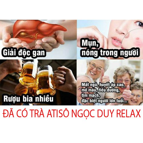 [GIẢI ĐỘC GAN,GIẢM MỤN NHỌT,GIẢM NÓNG TRONG NGƯỜI] Trà Atisô Atiso Ngọc Duy Relax Thượng Hạng Gói Cam 100g (50 túi lọc)