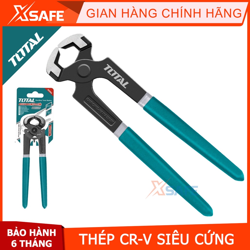 Kìm càng cua đầu lớn TOTAL THT290801 size 8 inch/200 mm Kềm càng cua thép Cr-V không rỉ siêu cứng, kẹp, cắt, gắp, giữ