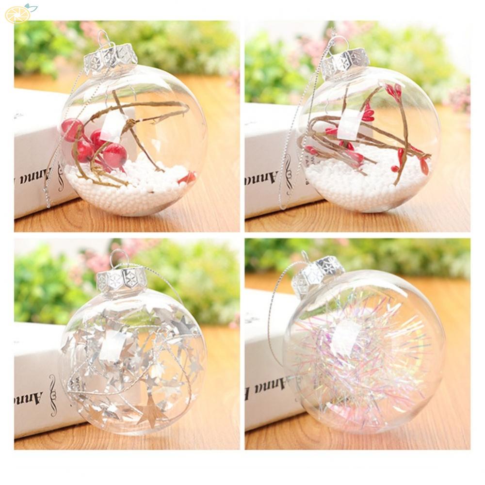 Quả Châu Nhựa Trong Suốt Trang Trí Cây Thông Giáng Sinh Kèm Nắp Đậy