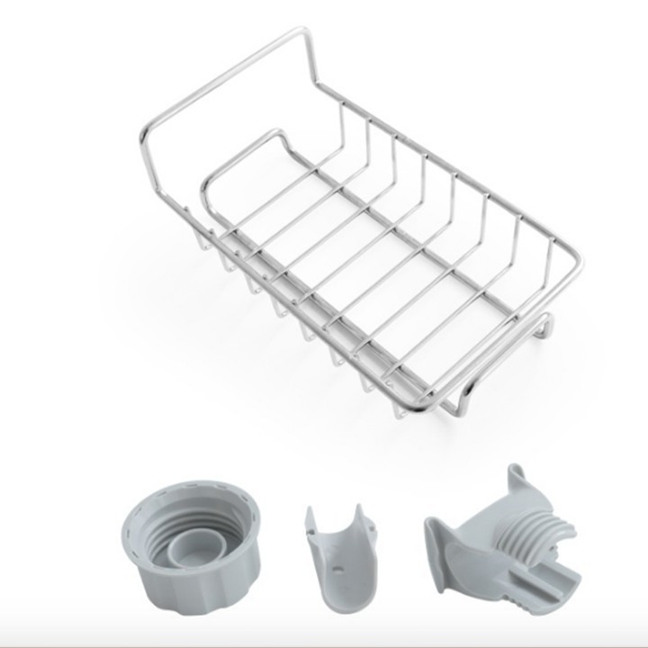Giỏ inox đựng đồ rửa bát Giá kệ để giẻ rửa bát đồ bồn rửa bát tiện lợi