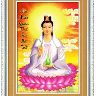 Tranh gắn đá phật bà quan âm 003