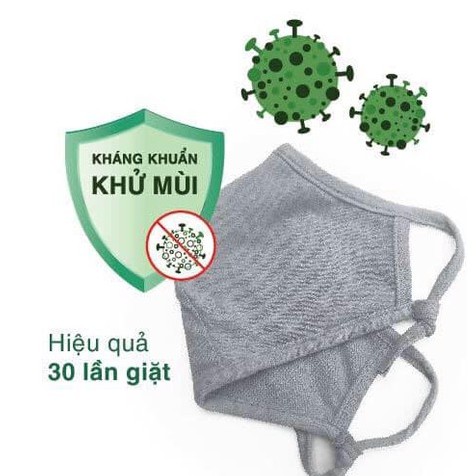 Khẩu trang cotton 2 lớp kháng khuẩn có dây đeo tách rời nên phù hợp với mọi khuôn mặt bố mẹ và bé-giadungsieure