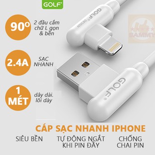 Cáp sạc nhanh iphone chân chữ l chính hãng golf gc-45