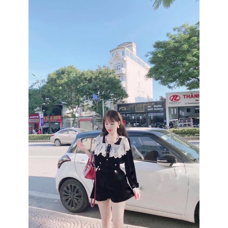 ÁO NHUNG CỔ REN SIÊU HÓT