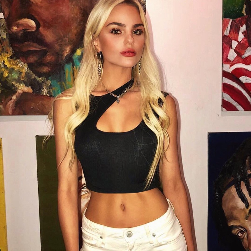 Áo Croptop Không Tay Màu Đen Ôm Dáng Thời Trang Mùa Hè Quyến Rũ Cho Nữ Size S M L