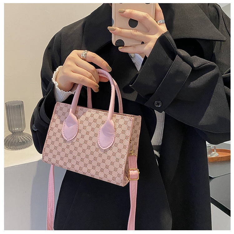 Túi tote đeo vai JASMIN NOIR dáng vuông nhỏ in hoa thời trang đơn giản cho nữ